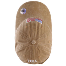 Load image into Gallery viewer, USA Flag Embroidered Baseball Cap - Khaki