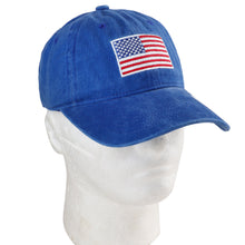 Load image into Gallery viewer, USA Flag Embroidered Baseball Cap - Royal Blue